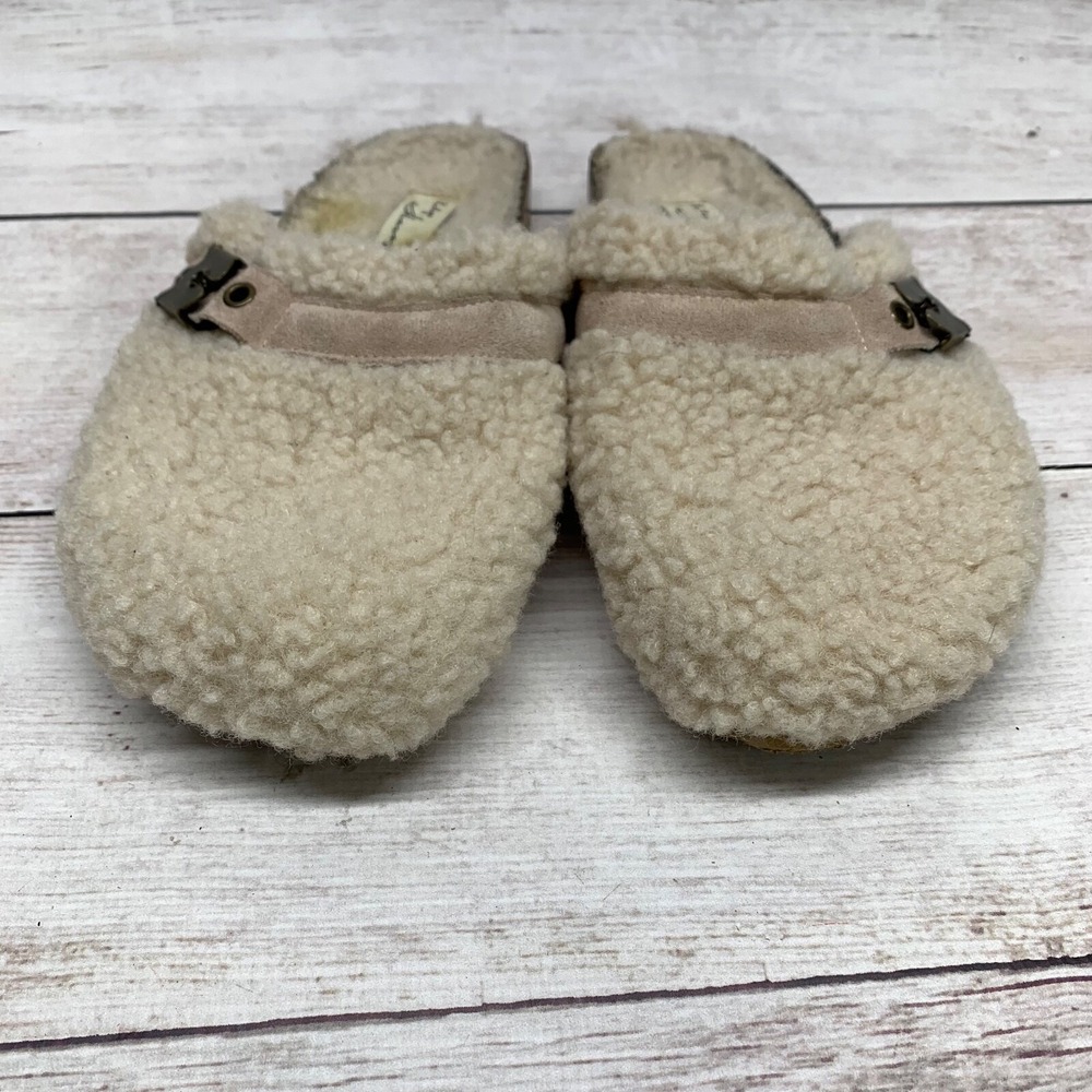 Vintage Havana Shoes Women's 8.5 Ricky Cream Sherpa Buckle Strap Clog Slipper - Picture 10 of 12
